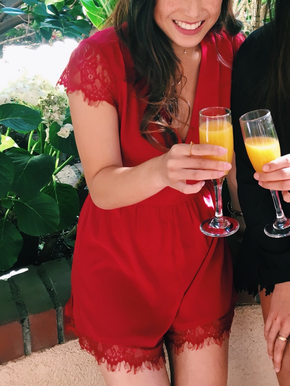 Kimchi Blue Vibrant Red Romper